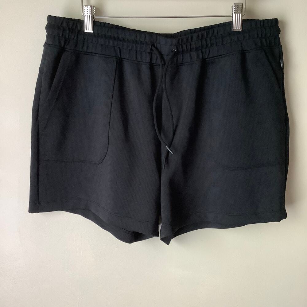 Mondetta Soft Ribbed Active Moisture Wicking Black Shorts Womens Sz XL